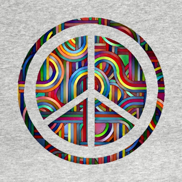 Colorful Abstract Peace Symbol by AlondraHanley